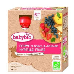 Gourde Pom/Myrtille/Fraise 4x90g